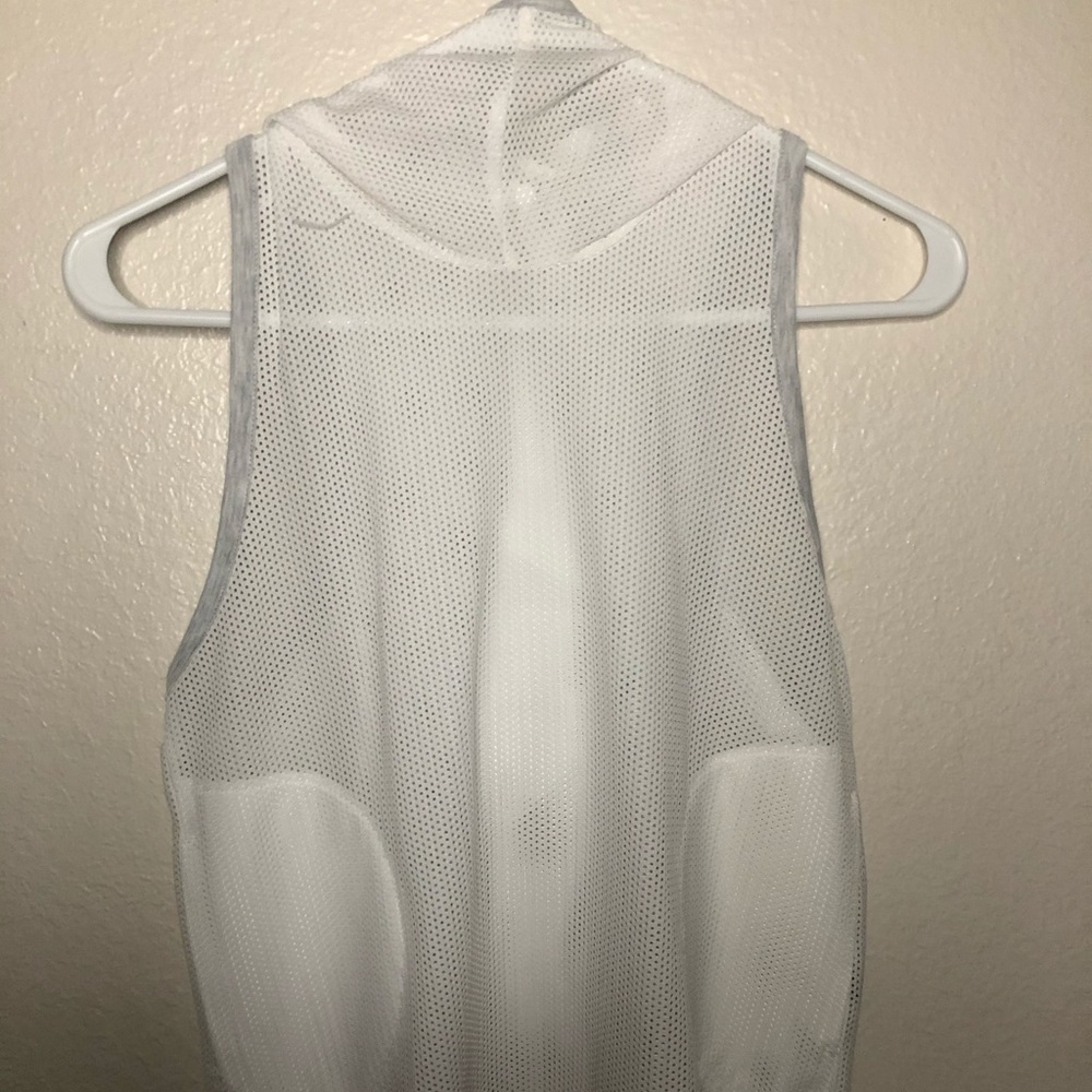 White Workout Tank with Hoodie